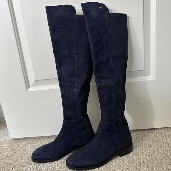 Stuart Weitzman Keelan Over-The-Knee OTK Boots NICE BLUE Size 6.5 - Picture 2 of 7
